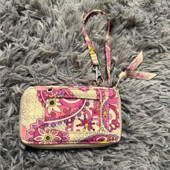 Vera Bradley phone clutch wallet in a paisley meets plaid pattern retired - Picture 2 of 4